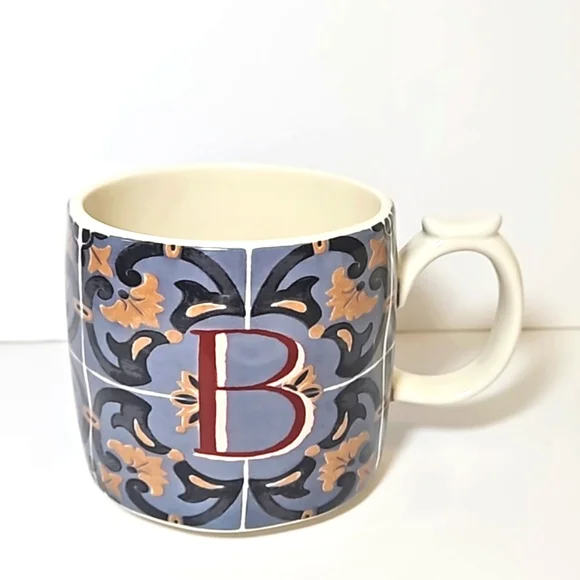 Anthropologie Mezze Monogram letter B mug 16.2 oz NEW
